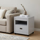 24" Dove Gray Square End Table With Drawer And Shelf