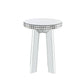 24" Silver Glass Round Mirrored End Table