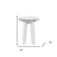 24" Silver Glass Round Mirrored End Table