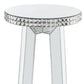 24" Silver Glass Round Mirrored End Table