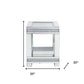 24" Clear Glass Square Mirrored End Table With Shelf