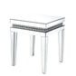 24" Clear And Silver Mirrored Square Mirrored End Table