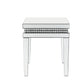 24" Clear And Silver Mirrored Square Mirrored End Table