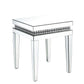 24" Clear And Silver Mirrored Square Mirrored End Table