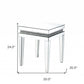 24" Clear And Silver Mirrored Square Mirrored End Table