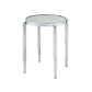 25" Silver Mirrored And Metal Round End Table