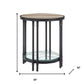 24" Sandy Black And Oak Manufactured Wood And Metal Round End Table With Shelf