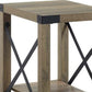 22" Rustic Oak Manufactured Wood Rectangular End Table With Shelf