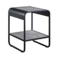 21" Black And Concrete Gray Manufactured Wood And Metal Rectangular End Table With Shelf