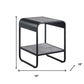 21" Black And Concrete Gray Manufactured Wood And Metal Rectangular End Table With Shelf