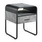 22" Black And Gray Square End Table With Drawer And Shelf