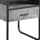 22" Black And Gray Square End Table With Drawer And Shelf