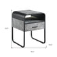 22" Black And Gray Square End Table With Drawer And Shelf