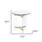 24" Gold And Clear Glass And Metal Round End Table