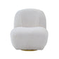 32" White Sherpa Solid Color Swivel Slipper Chair