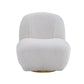 32" White Sherpa Solid Color Swivel Slipper Chair