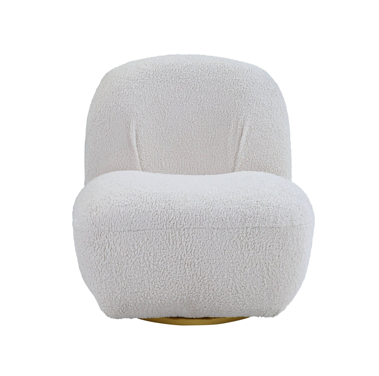 32" White Sherpa Solid Color Swivel Slipper Chair