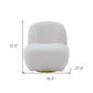 32" White Sherpa Solid Color Swivel Slipper Chair