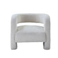 32" White Sherpa Solid Color Barrel Chair