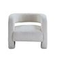 32" White Sherpa Solid Color Barrel Chair