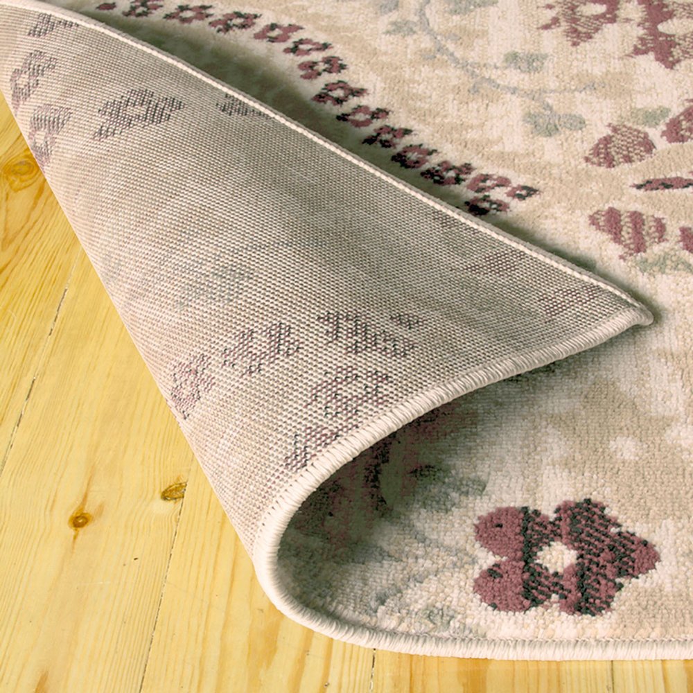 2' X 3' Ivory And Gray Floral Distressed Area Rug