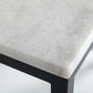 15" Black And White Stone And Metal Square End Table