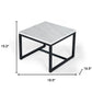 15" Black And White Stone And Metal Square End Table