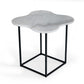 15" Black And White Marble Free Form End Table