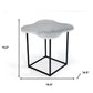 15" Black And White Marble Free Form End Table