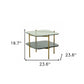 20" Gold And Clear Glass And Metal Square End Table With Shelf