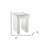 24" Silver Glass Square End Table