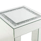 24" Silver Glass Square End Table