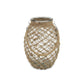 12.25" Clear and Brown Oval Glass Jar with Rope