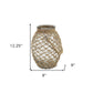 12.25" Clear and Brown Oval Glass Jar with Rope