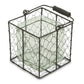 5.5" Brown and Clear Square Wire Basket and Glass Jar