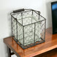 5.5" Brown and Clear Square Wire Basket and Glass Jar