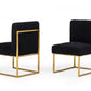 Set Of Two 23" Black And Gold Solid Color Parsons Chair