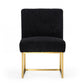 Set Of Two 23" Black And Gold Solid Color Parsons Chair