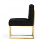 Set Of Two 23" Black And Gold Solid Color Parsons Chair