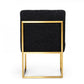 Set Of Two 23" Black And Gold Solid Color Parsons Chair