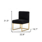 Set Of Two 23" Black And Gold Solid Color Parsons Chair