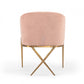 25" Pink Velvet And Gold Solid Color Arm Chair