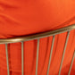 27" Orange Velvet And Gold Solid Color Arm Chair