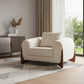 45" Cream And Brown Sherpa Arm Chair