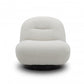 33" Cream 100% Polyester Solid Color Swivel Lounge Chair