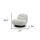 33" Cream 100% Polyester Solid Color Swivel Lounge Chair