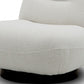 33" Cream 100% Polyester Solid Color Swivel Lounge Chair