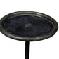 23" Black Iron Pedestal Round End Table