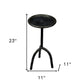 23" Black Iron Pedestal Round End Table