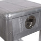 24" Silver Aluminum Square End Table With Drawer And Shelf